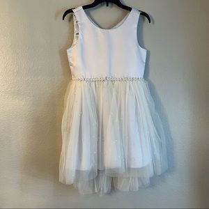 American Princess Light Blue/ Periwinkle Fit & Flare Formal Dress with Pearls 10